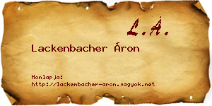 Lackenbacher Áron névjegykártya