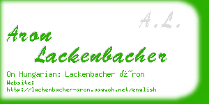 aron lackenbacher business card